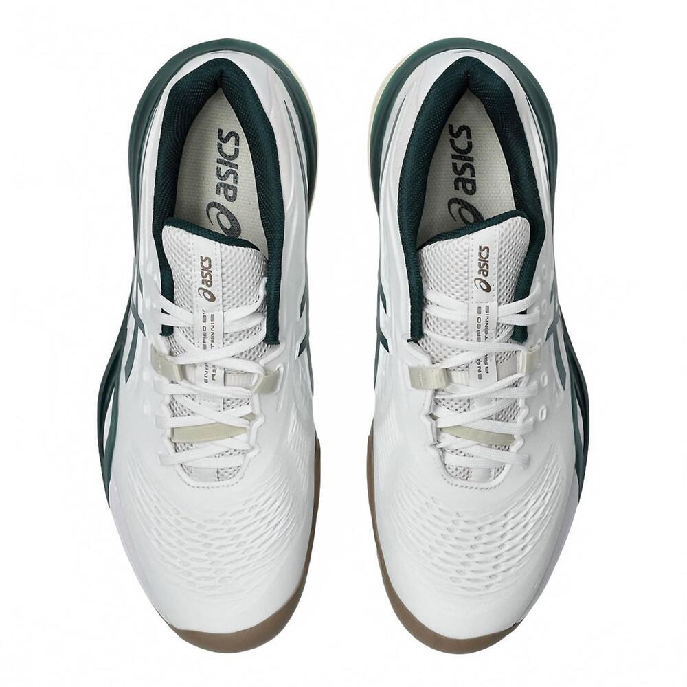 NEW ASICS men's gel-resolution x court shoe in white/saxon green - Picture 5 of 6